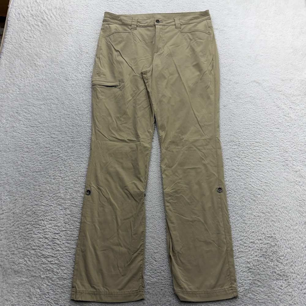 Eddie Bauer First Ascent Women 10 Khaki Guide Pro Hiking Pants Roll Up Stretch